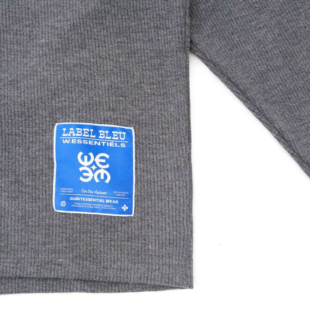 W.Essentiels Label Bleu Madness Hirondelle Oversize Sweater Grey Marl - Image 2