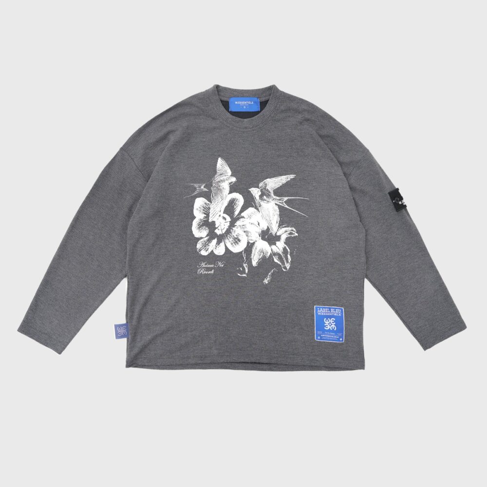 W.Essentiels Label Bleu Madness Hirondelle Oversize Sweater Grey Marl - Image 4