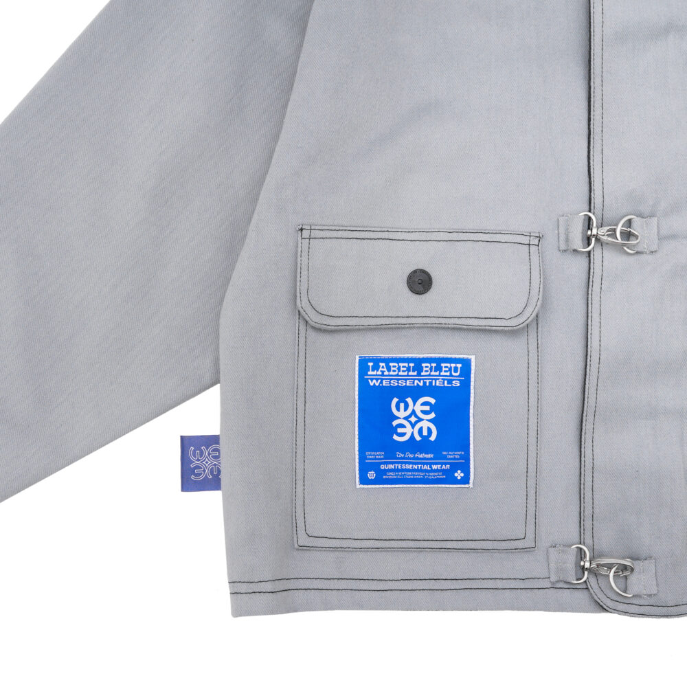 W.Essentiels Label Bleu Sapeurs-Pompiers Fireman Clasp Work Jacket Pewter Grey - Image 3