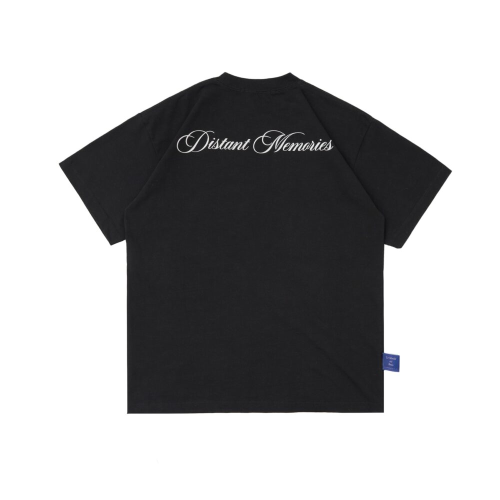 W.Essentiels Label Bleu Treshold Hirondalle Boxy Cut T-shirt Noir Black - Image 3