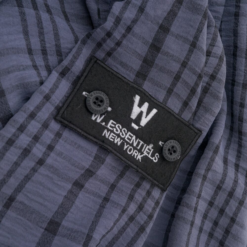 W.Essentiels Label Bleu Cascade Ref-2771 Plaid Overshirt Noir Black/Ash - Image 2