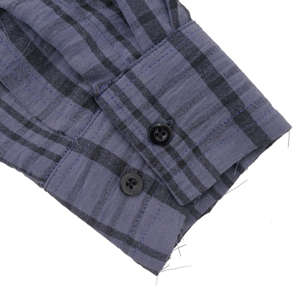 W.Essentiels Label Bleu Cascade Ref-2771 Plaid Overshirt Noir Black/Ash - Image 3
