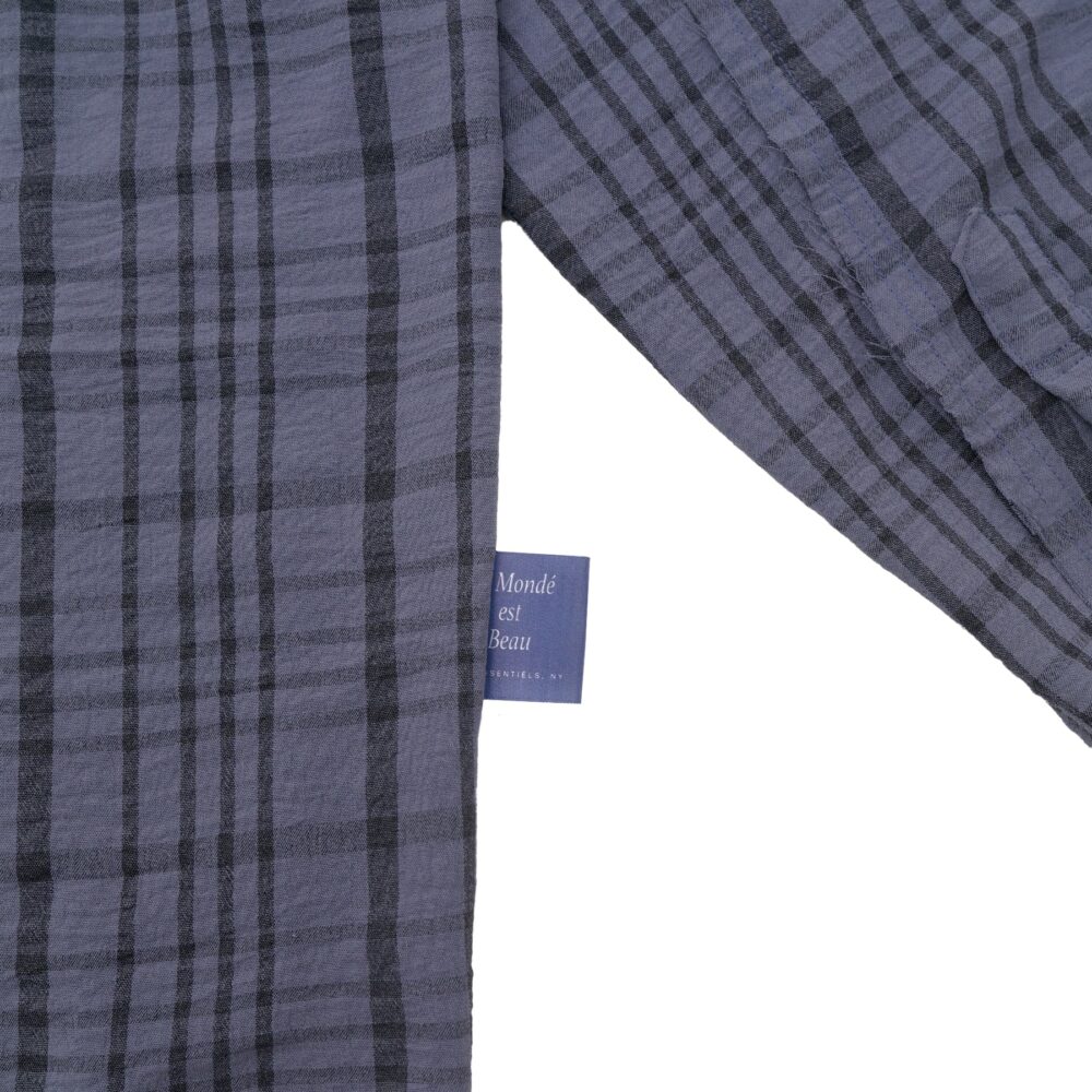 W.Essentiels Label Bleu Cascade Ref-2771 Plaid Overshirt Noir Black/Ash - Image 4