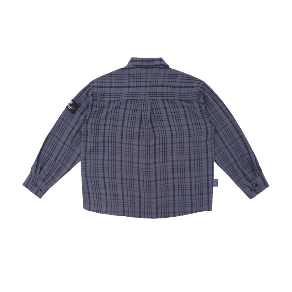 W.Essentiels Label Bleu Cascade Ref-2771 Plaid Overshirt Noir Black/Ash - Image 5