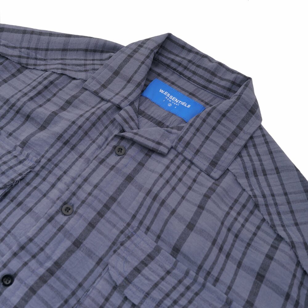 W.Essentiels Label Bleu Cascade Ref-2771 Plaid Overshirt Noir Black/Ash - Image 6