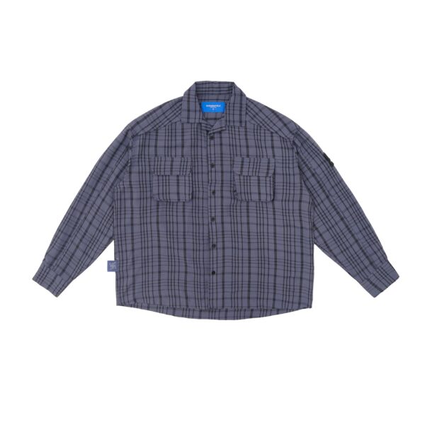 W.Essentiels Label Bleu Cascade Ref-2771 Plaid Overshirt Noir Black/Ash