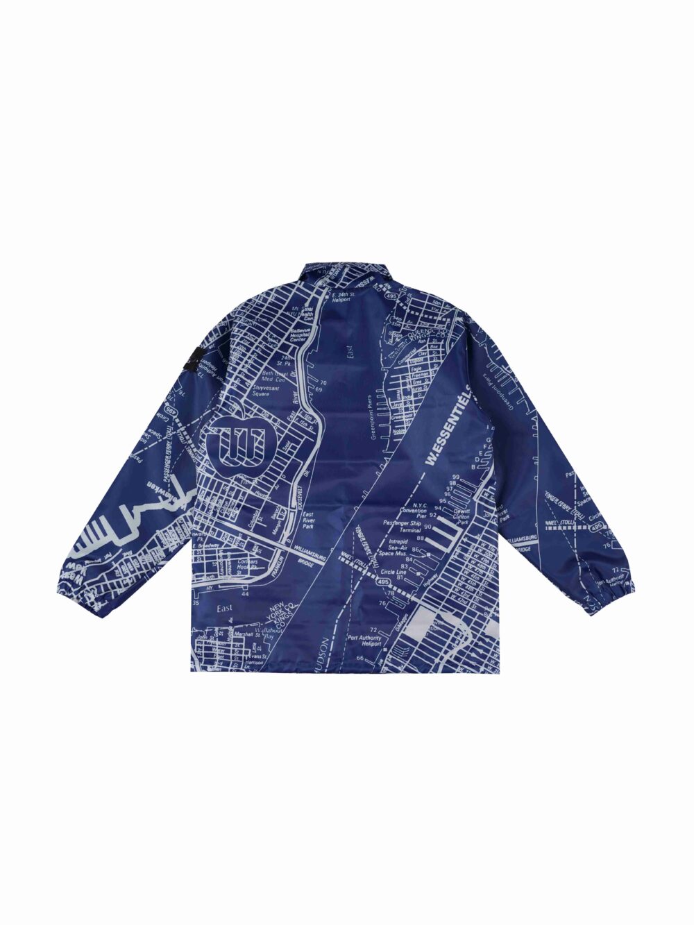 W.Essentiels Cambria Heights Full Print Windbreaker Jacket Map Royal - Image 2