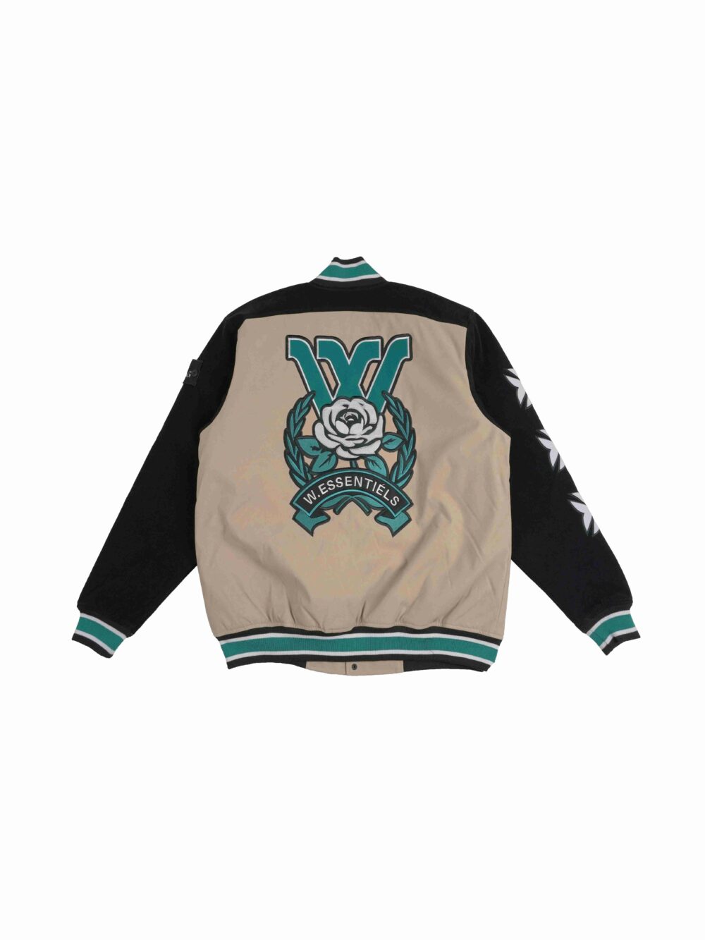 W.Essentiels Steinway Collegiate Varsity Jacket Sand/Black Noir - Image 2