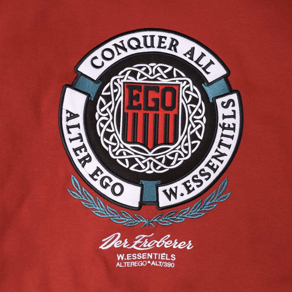 W.Essentiéls x Alter ego Obelisk Collegiate Varsity jacket Foxblood/Sand - Image 7
