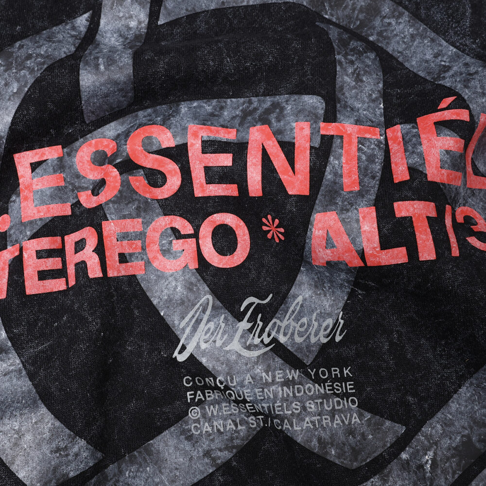 W.Essentiéls x Alter ego Runes Oversize Hoodie Acid Wash Noir Black - Image 5