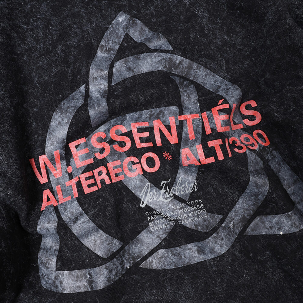 W.Essentiéls x Alter ego Runes Oversize Hoodie Acid Wash Noir Black - Image 6