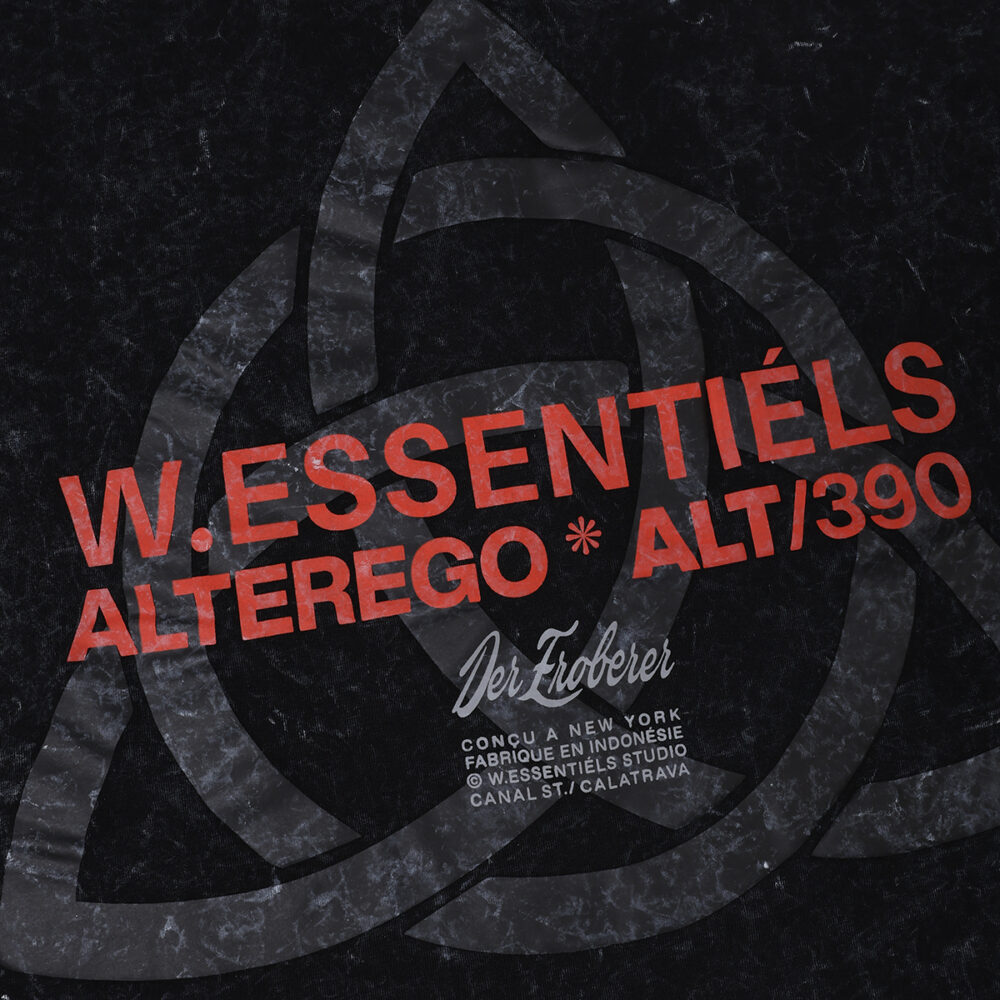 W.Essentiéls x Alter ego Runes Boxy Cut T-shirt Acid Wash Noir Black - Image 4