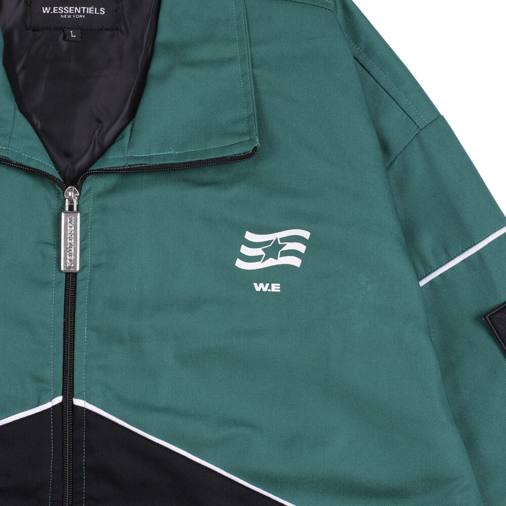 W.Essentiels Burdenski Oyster Track Top Jacket Forest/Black - Image 2