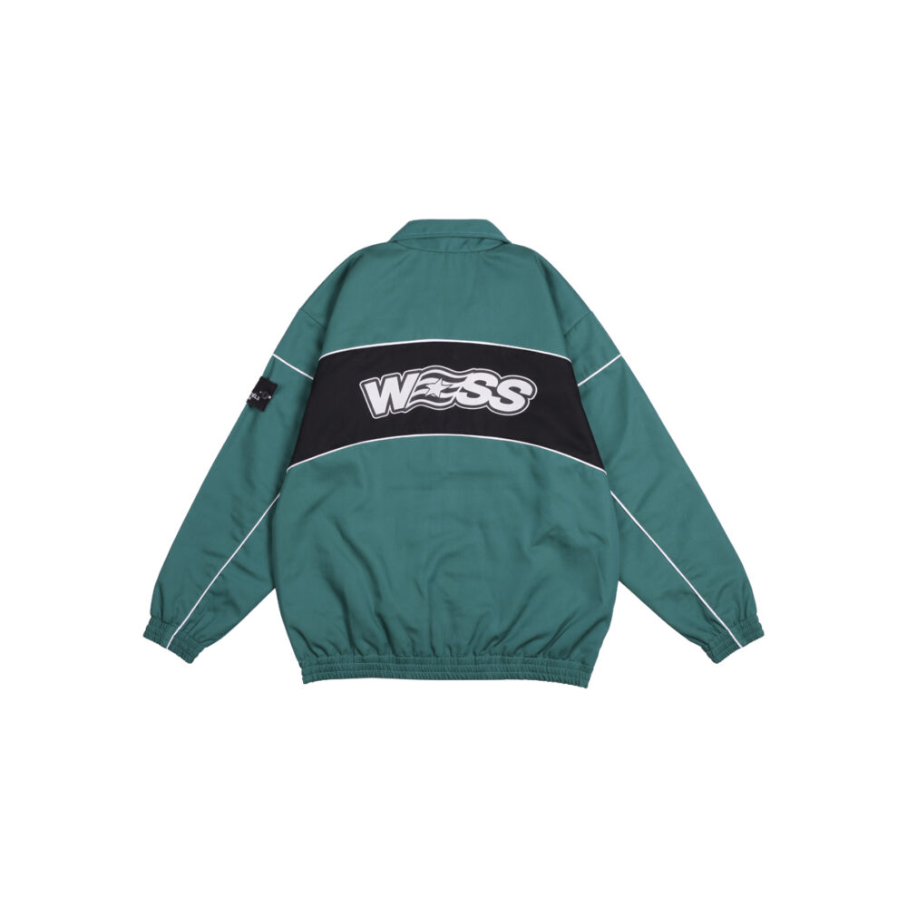 W.Essentiels Burdenski Oyster Track Top Jacket Forest/Black - Image 3