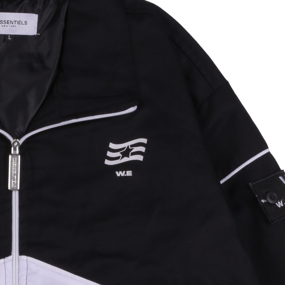 W.Essentiels Burdenski Oyster Track Top Jacket Noir Black/White - Image 2