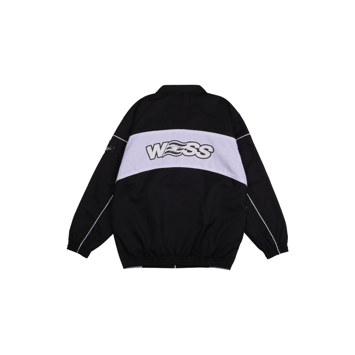 W.Essentiels Burdenski Oyster Track Top Jacket Noir Black/White - Image 3