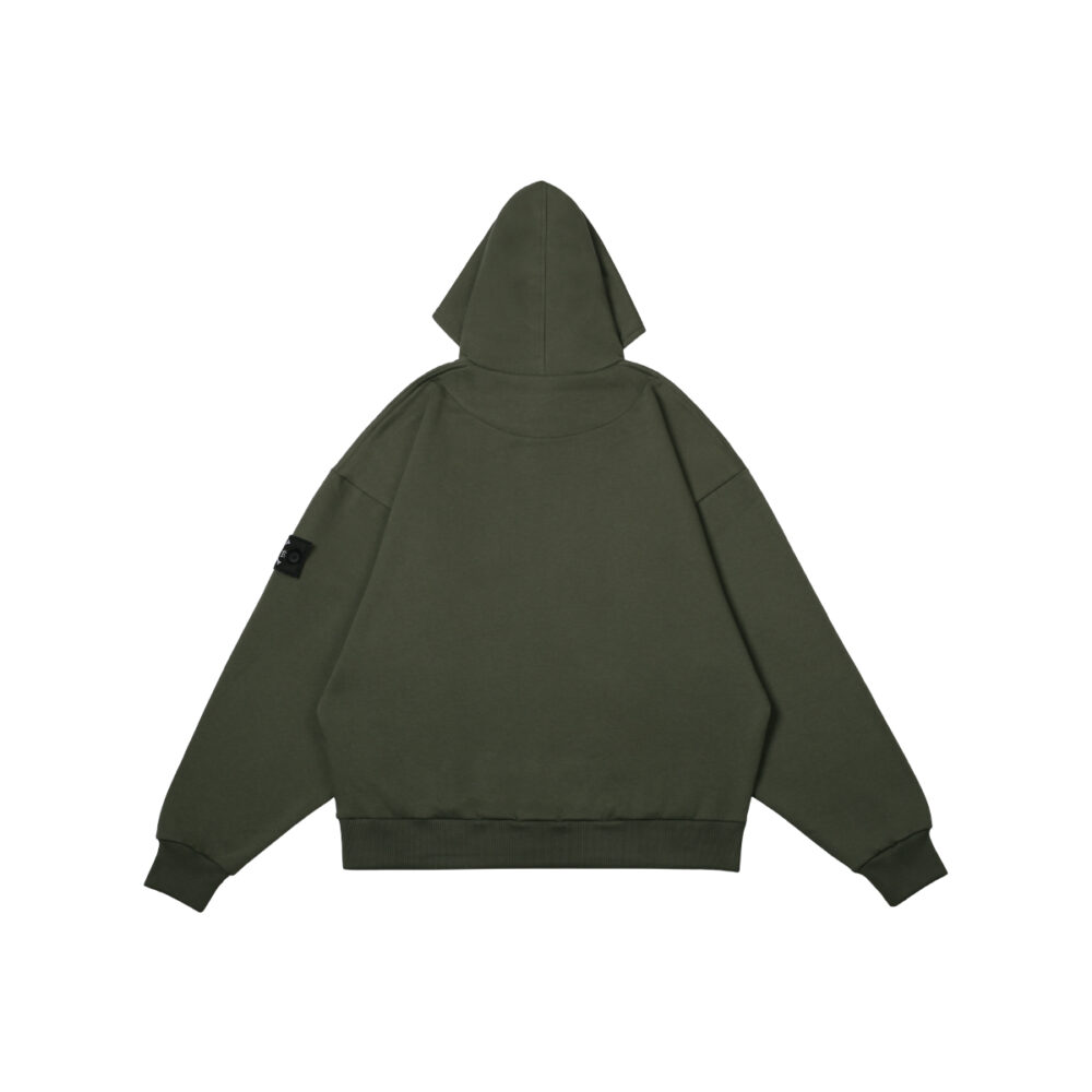W.Essentiels x One Piece Santoryu Zoro Oversize Hoodie Olive - Image 3