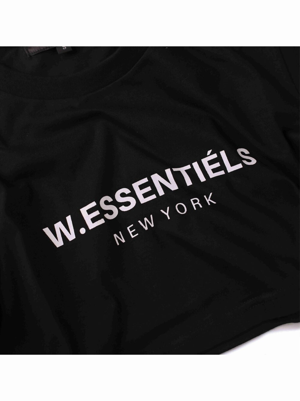 W.Essentiels Crop Top OG Logo Tee Black - Image 3