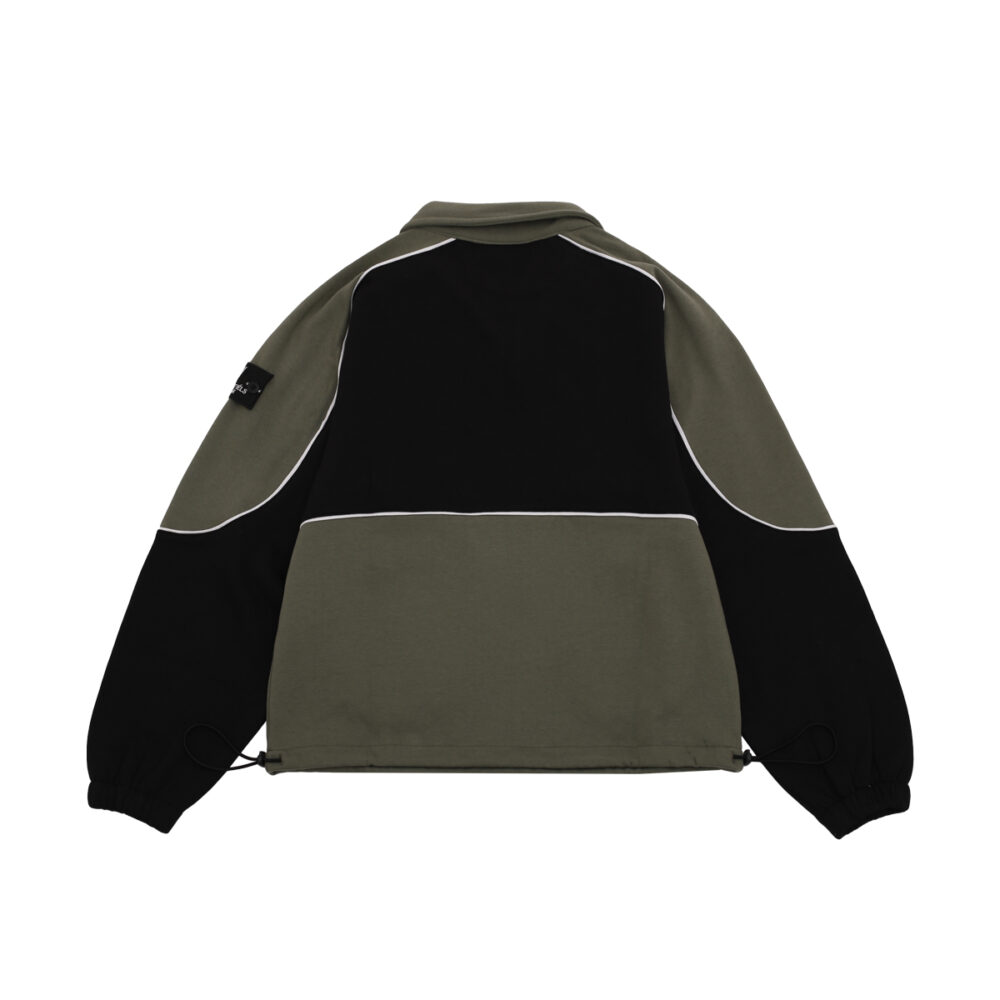 W.Essentiels Pironi Half Zip Collar Jacket Olive/Noir Black - Image 2