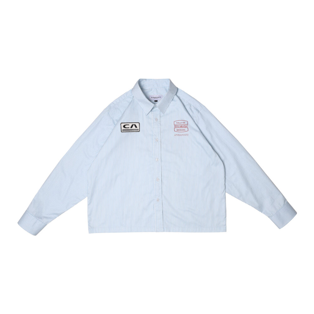 W.Essentiels 9th rue solla Pinstripe Overshirt Powder Blue