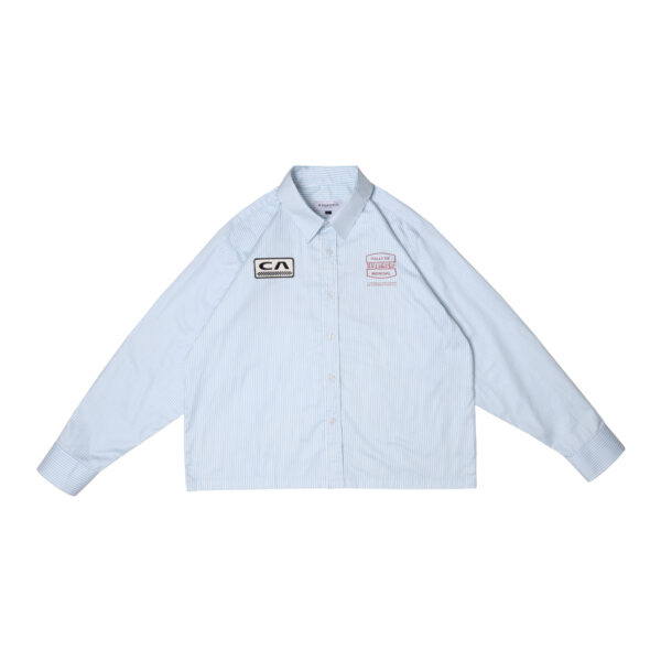 W.Essentiels 9th rue solla Pinstripe Overshirt Powder Blue