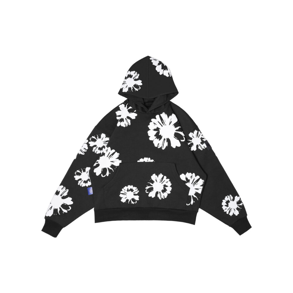 W.Essentiels Le Valensole Oversize Hoodie Full Print Hoodie Noir Black